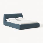 Upholstered bed in bouclé with storage compartment Cloud